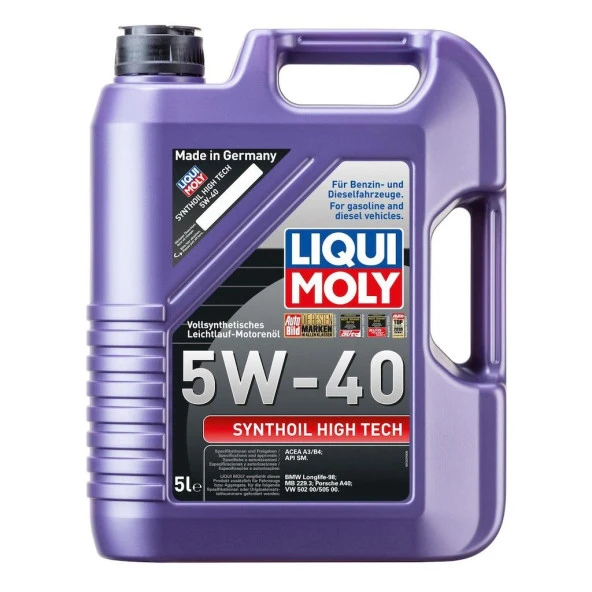 Liqui Moly Synthoil High Tech Tam Sentetik 5w40 Motor Yağı 5 Lt. 1856 ürün görseli 1