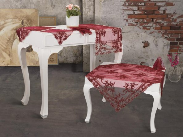 Fransız Mary Salon Takımı 16 Parça Bordo ürün görseli 1