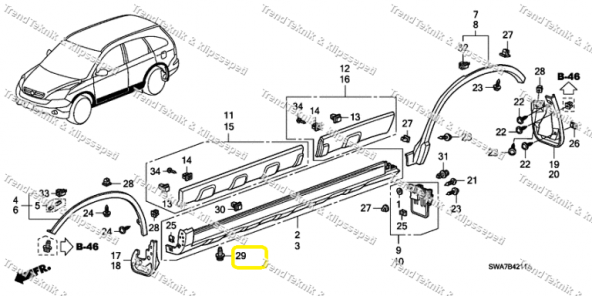 PTTAVM: HONDA TAMPON Klips 91503-SZ3-003 91503SZ3003 HSK0036