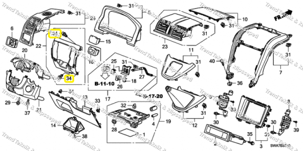 PTTAVM: HONDA TAMPON Klips 91503-SZ3-003 91503SZ3003 HSK0036