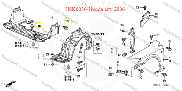 PTTAVM: HONDA TAMPON Klips 91503-SZ3-003 91503SZ3003 HSK0036