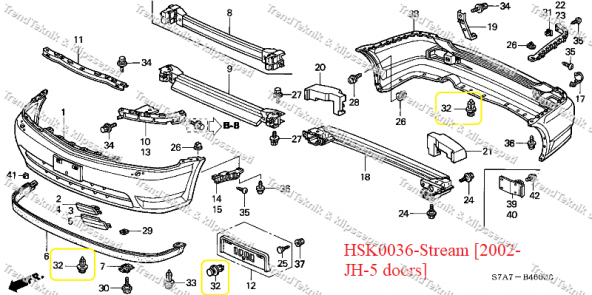 PTTAVM: HONDA TAMPON Klips 91503-SZ3-003 91503SZ3003 HSK0036
