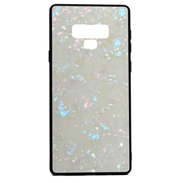 Galaxy Note 9 Kılıf Zore Marbel Cam Silikon - Resim 5