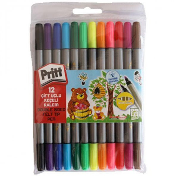PRITT KECELI KALEM 12 RENK CIFT UCLU (1687977) ürün görseli 1