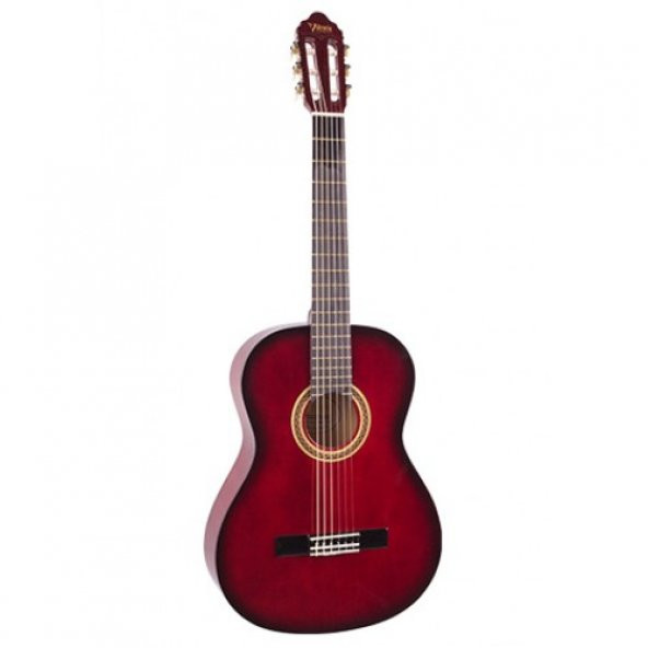 VALENCIA VC103TRDS KLASİK GİTAR SAP ÇELİKLİ 3/4 KIRMIZI SUNBURST Valencia VC103TRDS 3/4 size Classical Guitar with Thrusroad, Trans Red Sunburst ürün görseli 1