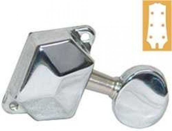 VALENCIA AMH3003CR AKUSTİK GİTAR KULAĞI MACHINE HEAD 3+3SET CHROME    ürün görseli 1