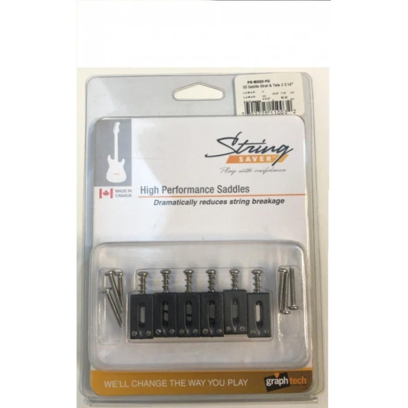 GRAPHTECH PS-8000-F0 SS Saddle  Strat vintage 2-316  (6 pcs) GRAPHTEC, PS-8000-F0,  Ss Saddle Strat Vintage 2-316 (6 Pcs) ürün görseli 1
