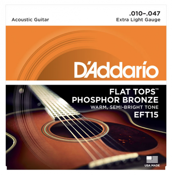 DADDARIO EFT15 AKUSTİK GİTAR TEL SETİ, FLAT TOPS, PHOSPHOR BRONZE    ürün görseli 1
