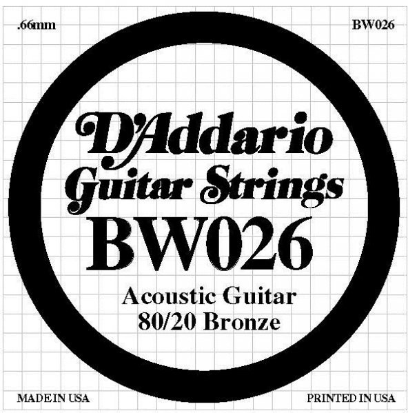 DADDARIO BW026 AKUSTİK TEK TEL,80/20 BRONZE WOUND, 026 , (SOL)    ürün görseli 1