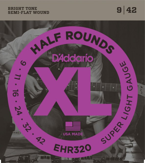DADDARIO EHR320 ELEKTRO GİTAR TEL SETİ, XL, HALF ROUNDS, SUPER LIG    ürün görseli 1