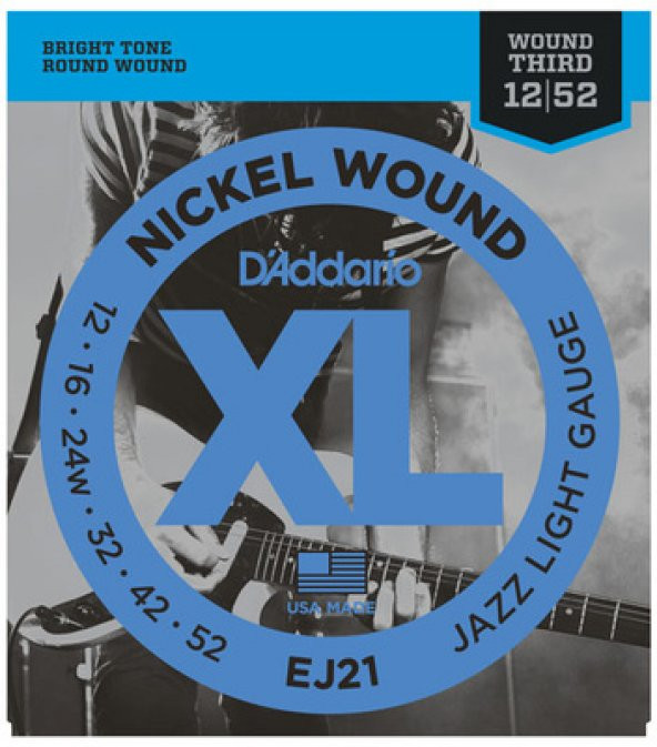 DADDARIO EJ21 ELEKTRO GİTAR TEL SETİ, XL, NICKEL WOUND, JAZZ LIG    ürün görseli 1