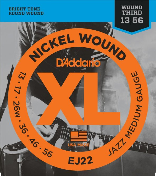 DADDARIO EJ22 ELEKTRO GİTAR TEL SETİ, XL, NICKEL WOUND, JAZZ LIG    ürün görseli 1