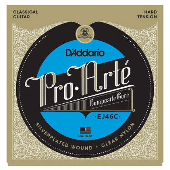 DADDARIO EJ46C KLASİK GİTAR TEL SETİ, PRO-ARTE, COMPOSITE CORE, S  D'Addario EJ46C Pro-Arte Composites Hard (.0285-.046) Classical Guitar Strings ürün görseli 1