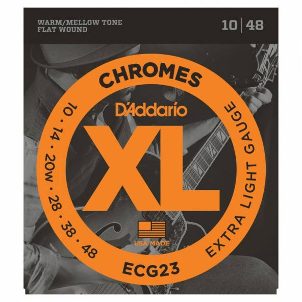 DADDARIO ECG23 ELEKTRO GİTAR TEL SETİ, CHROMES, JAZZ LIGHT GAUGE     ürün görseli 1