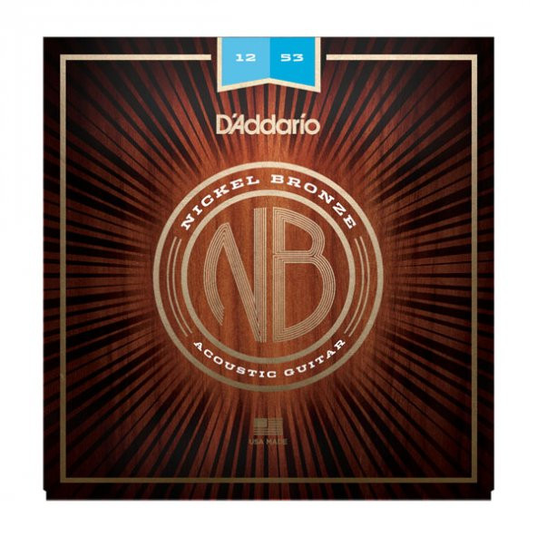 DADDARIO NB1253 AKUSTİK GİTAR TEL SETİ, NICKEL BRONZE,LIGHT, 12-53 NB1253 Nickel Bronze Acoustic Guitar Strings, Light, 12-53 ürün görseli 1