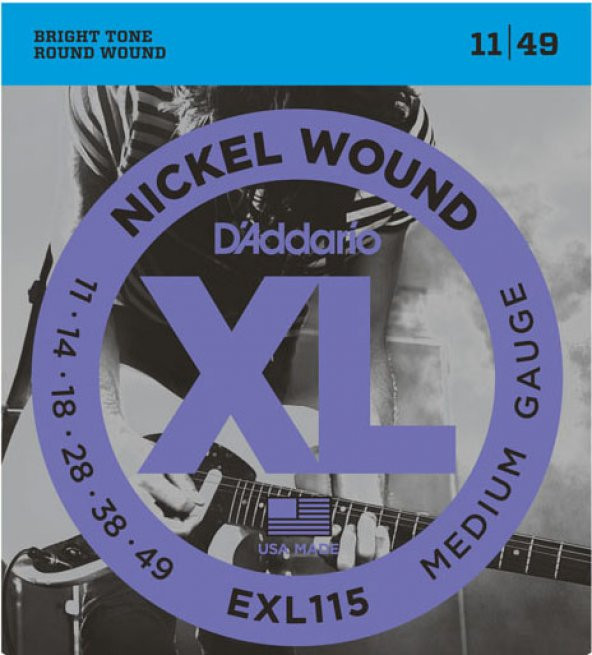 DADDARIO EXL115 ELEKTRO GİTAR TEL SETİ, XL, 11-49, NICKEL WOUND, B     ürün görseli 1