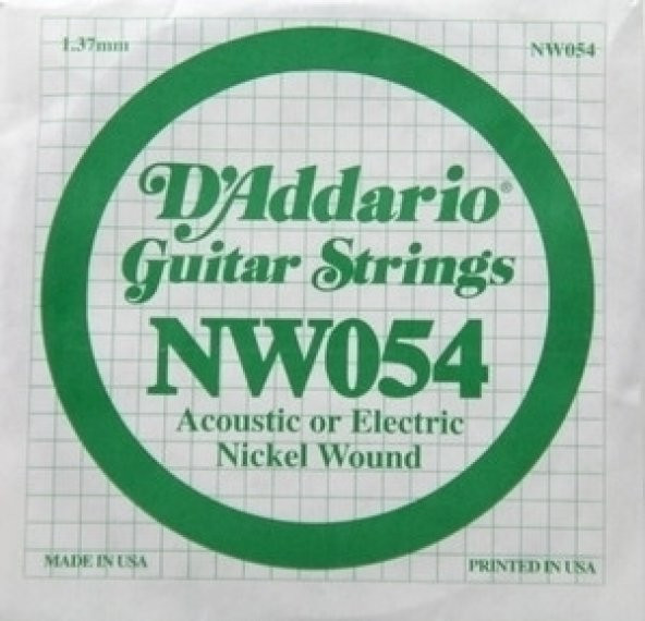 DADDARIO NW054 ELEKTRO VE AKUSTİK TEK TEL, (KALIN Mİ),     ürün görseli 1