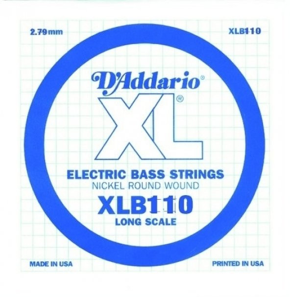 DADDARIO XLB110 BAS GİTAR TEK TEL, (Mİ), XL NICKEL WOUND, 0.110 GA Bas Tel Tek Nickel Round Wound Long Scale Mi ürün görseli 1