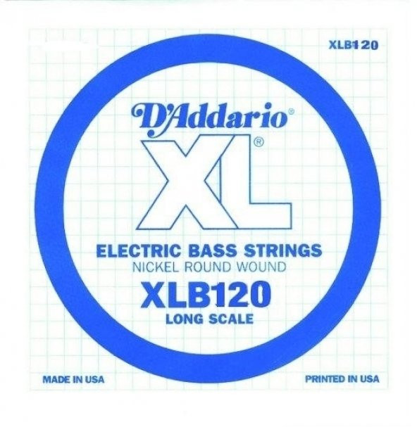 DADDARIO XLB120 BAS GİTAR TEK TEL, (Sİ), XL NICKEL WOUND, 0.120 GA Bas Tel Tek Nickel Round Woundlong Scale Si ürün görseli 1