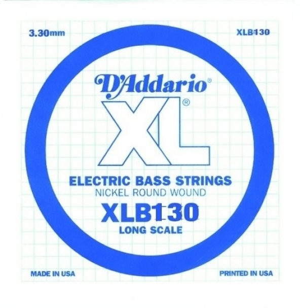 DADDARIO XLB130 BAS GİTAR TEK TEL, (Sİ), XL NICKEL WOUND, 0.130 GA Bas Tel Tek Nickel Round Woundlong Scale Si ürün görseli 1