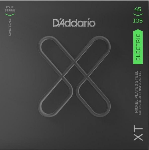 DADDARIO XTB45105 BAS GİTAR TEL SETİ, 4 TELLİ,XT, 45-105, LONG SCALE D'Addario XT Bass Nikel Kaplama Çelik Tel, Light Top/Medium Bottom / Uzun Ölçek Set 45-105 ürün görseli 1