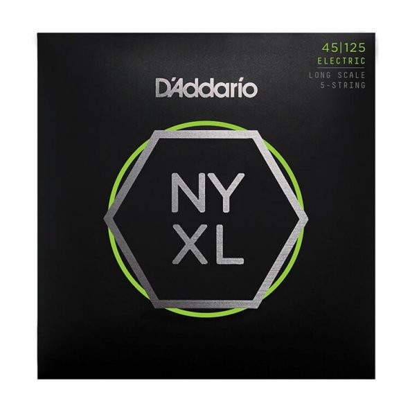 DADDARIO NYXL45125 BAS GİTAR TEL SETİ, NYXL SERİSİ, LONG SCALE, 5 TEL Light Top/Medium Bottom 5-String / Long Scale Set NYXL45125                                                                                                                              ürün görseli 1