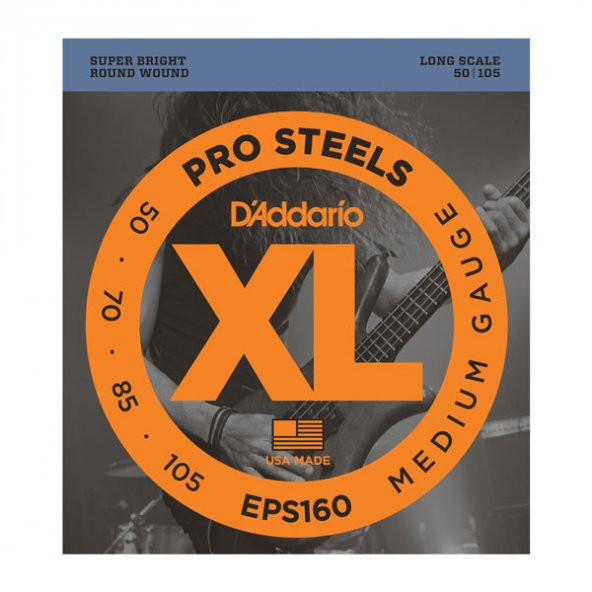 DADDARIO EPS160 BAS GİTAR TEL SETİ, XL, 50-105, PROSTEELS, MEDIUM     ürün görseli 1