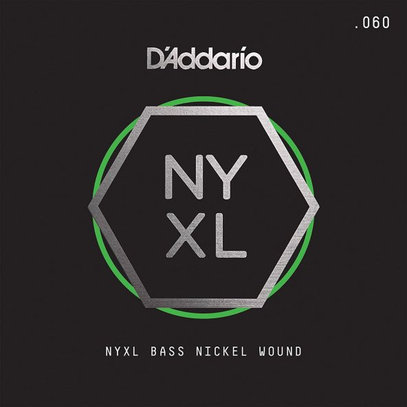 DADDARIO NYXLB060 BAS TEK TEL, NYXL SERİSİ, NİKEL SARIM, .060 GAUGE, .060 gauge NYXL Nikel sarım bas gitar teli, NYXLB060 ürün görseli 1