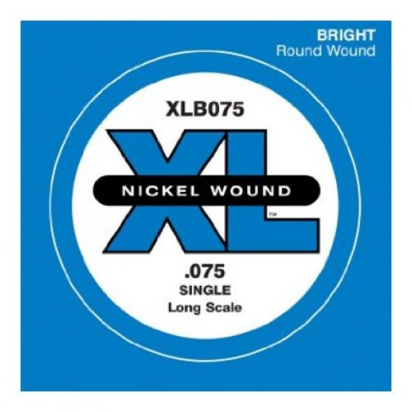 DADDARIO XLB075 BAS GİTAR TEK TEL, (LA), XL NICKEL WOUND, 0.075 GA Bas Tel Tek Nickel Round Woundlong Scale La ürün görseli 1