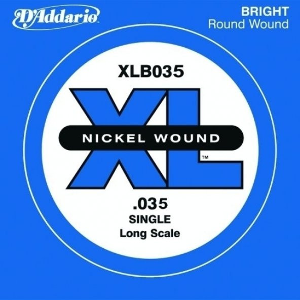 DADDARIO XLB035 BAS GİTAR TEK TEL, (SOL), XL NICKEL WOUND, 0.035 G Bas Tel Tek Nickel Round Wound long Scale Sol ürün görseli 1