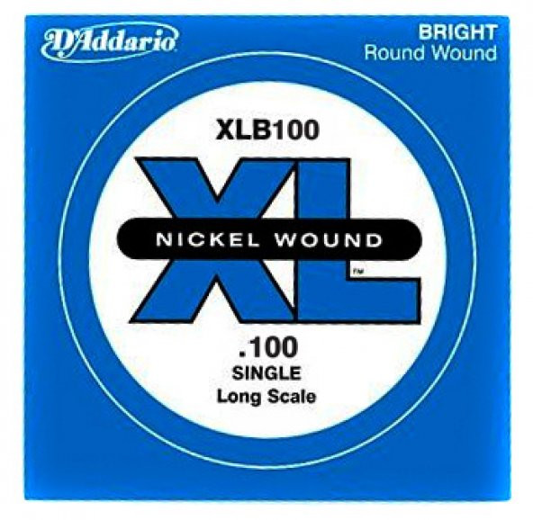 DADDARIO XLB100 BAS GİTAR TEK TEL, (Mİ), XL NICKEL WOUND, 0.100 GA Bas Tel Tek Nickel Round Woundlong Scale Mi ürün görseli 1