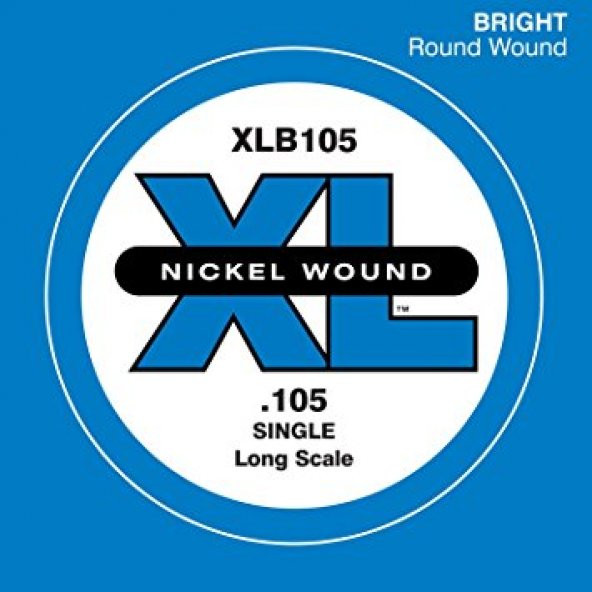 DADDARIO XLB105 BAS GİTAR TEK TEL, (Mİ), XL NICKEL WOUND, 0.105 GA Bas Tel Tek Nickel Round Woundlong Scale Mi ürün görseli 1