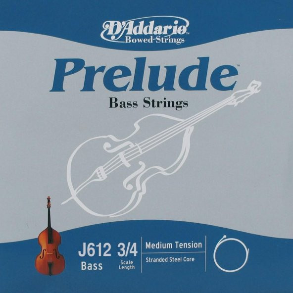 DADDARIO J612 KONTRABAS TEK TEL, PRELUDE, D-(RE), SCALE 3/4, MED Kontrabas Tel Prelude Bas Re 34M ürün görseli 1