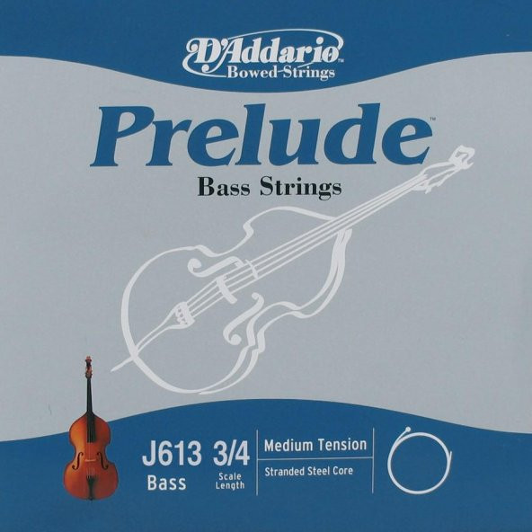 DADDARIO J613 KONTRABAS TEK TEL, PRELUDE, A-(LA), SCALE 3/4, MED Kontrabas Tel Prelude Bas La 34M ürün görseli 1
