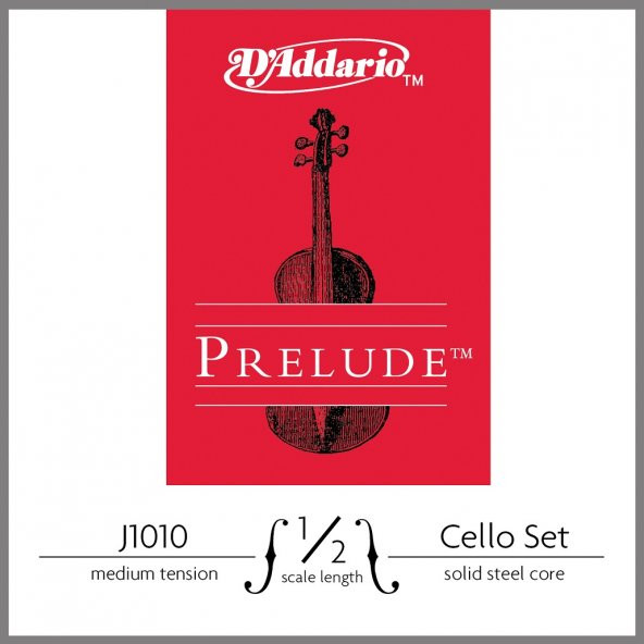 DADDARIO J1010 1/2M CELLO TEL SETİ, PRELUDE, 1/2 SCALE, MEDIUM TENSION Cello Tel Set Prelude (12) Medium ürün görseli 1