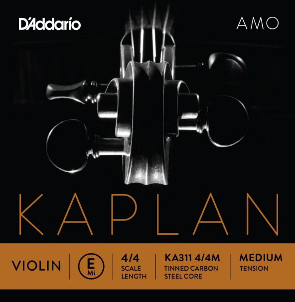 DADDARIO KA311 KEMAN TEK TEL, KAPLAN AMO, SCALE LENGTH 4/4, E-(Mİ   ürün görseli 1
