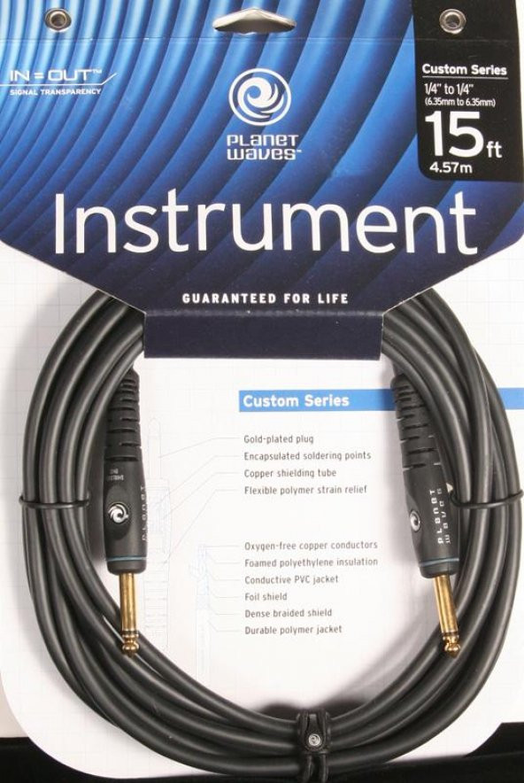 PLANETWAVES PWG15 GİTAR KABLO GİTAR CABLE 15 İNCH MONO  Ç Gitar Kablo Gitar Cable 15 İnch Mono ürün görseli 1