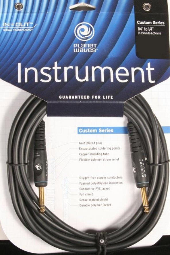 PLANETWAVES PWG30 GİTAR KABLO 30 İNCH MONO  ÇİN Gitar Kablo 30 İnch Mono ürün görseli 1