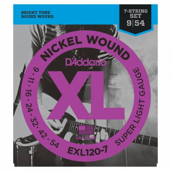 DADDARIO EXL120-7 ELEKTRO GİTAR TEL SETİ, 7 TELLİ, XL, 9-54, NICKEL  String Set For Guitar, DADDARIO EXL120-7 ELEKTRO GİTAR TELİ SET (7 TELLİ GİTAR İÇİN) 0.09-0.54 SUPER LIGHT NICKEL WOUND

7 Strings
Nickel-plated steel
Brilliant and clear sound
Gauges: 0 ürün görseli 1