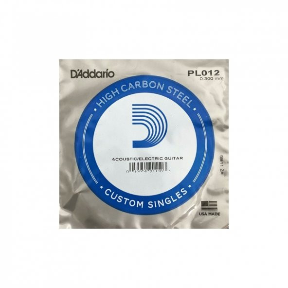 DADDARIO PL012 ELEKTRO VE AKUSTİK TEK TEL, 012 E-(Mİ) ürün görseli 1