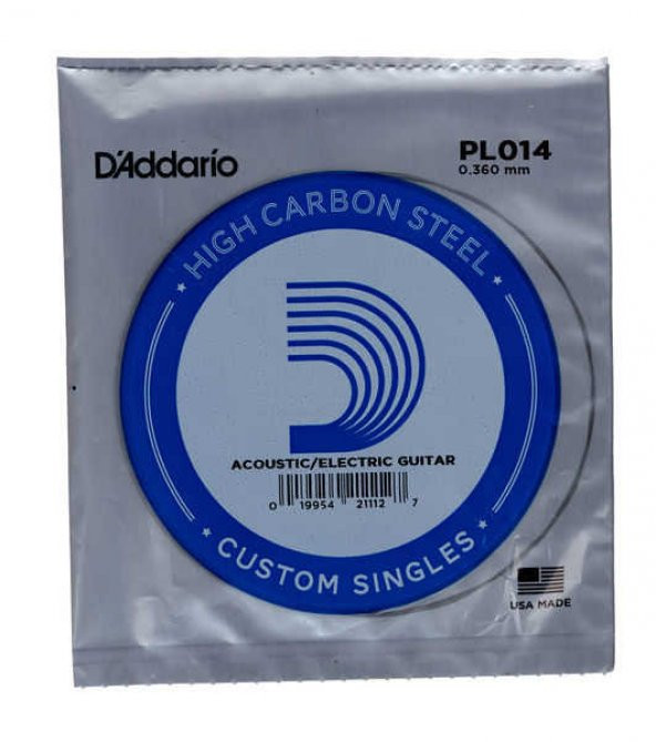 DADDARIO PL014 ELEKTRO VE AKUSTİK TEK TEL, B-(Sİ), HIGH CARBON ST   ürün görseli 1
