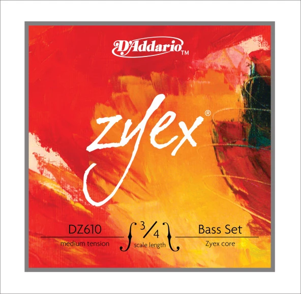 DADDARIO DZ610 3/4M KONTRABAS TEL SETİ, ZYEX, 3/4 SCALE, MEDIUM TENSIO   ürün görseli 1