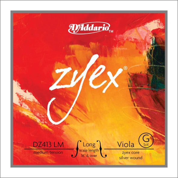 DADDARIO DZ413LM VİOLA TEK TEL, ZYEX, LONG SCALE, MEDIUM TENSION, ( Viola Tek Tel Zyex Med.longg-Sol ürün görseli 1