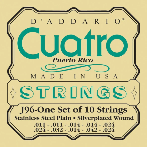 DADDARIO J96 PUERTO RICO CUATROSU İSİMLİ ENSTRÜMAN İÇİN 10'LU T    ürün görseli 1