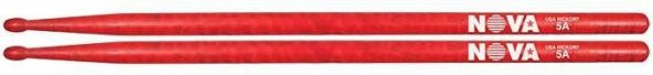 VICFIRTH N5AR BAGET(ÇİFT) NOVA 5A WOOD RED (KIRMIZI), HICKORY, 1 Nova (Çift)5A Wood Red ürün görseli 1