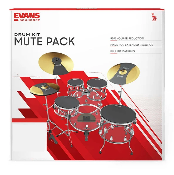 EVANS SOSETSTD 12+13+14+16 +KİCK+HİHAT+CRASH+RİDE ZİL FUSION TÜM  EVANS HQ SOUNDOFF DAVUL SUSTURUCU SETİ 12''-13''-14''-16''-(16''-26'')+ZİLLER :EVANS ABD ürün görseli 1