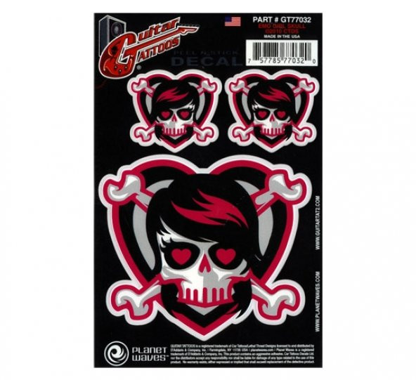 PLANETWAVES GT77032 GTR TATTOO- EMO GIRL SKULL STİCKER Gtr Tattoo- Emo Gırl Skull Sticker ürün görseli 1