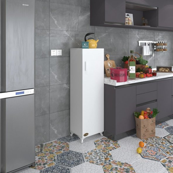 Kenzlife mutfak dolabı mine 128*030*032 byz kapaklı ayaklı banyo evrak ofis kitaplık ayakkabılık kiler ürün görseli 1