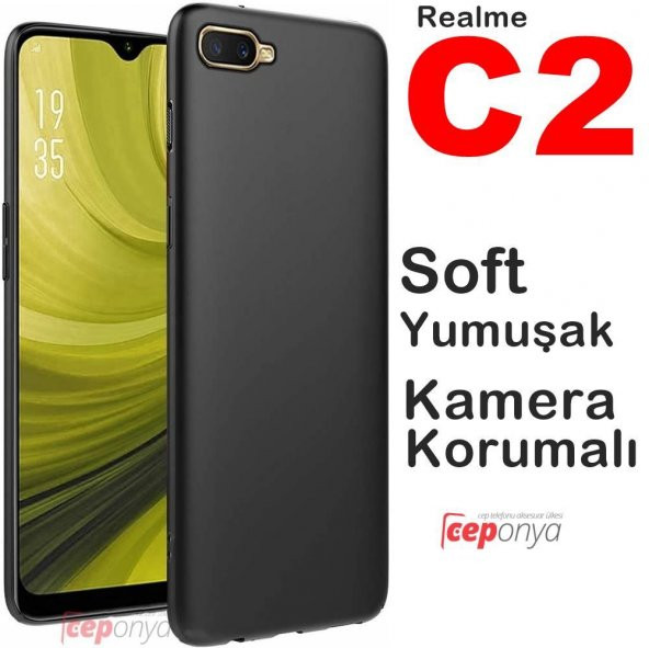 Realme C2 Kamera Korumalı Kaliteli Soft Silikon Kılıf ürün görseli 1