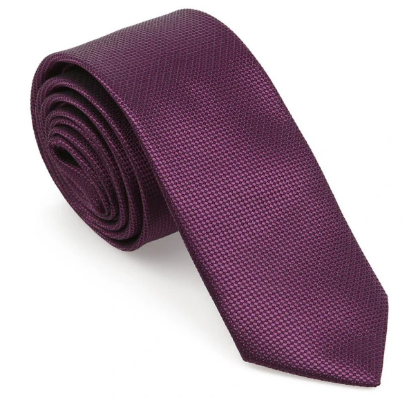 Mürdüm Oxford Model Mendilli Slim Kravat-Brianze MKAS-10 ürün görseli 1
